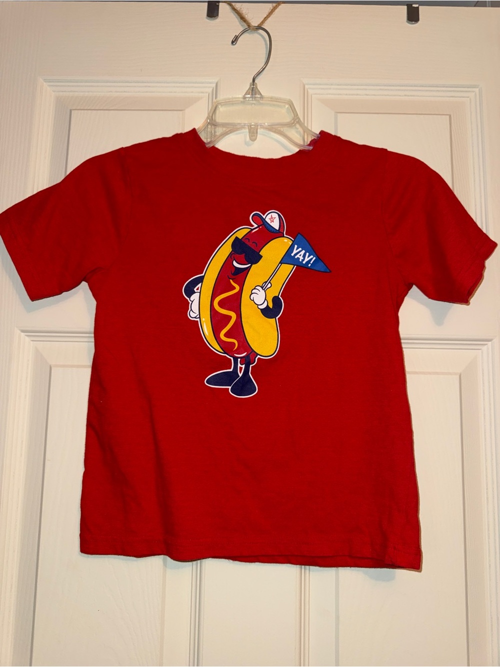 Chemistry Red Kids' T-Shirt with Hot Dog Graphic